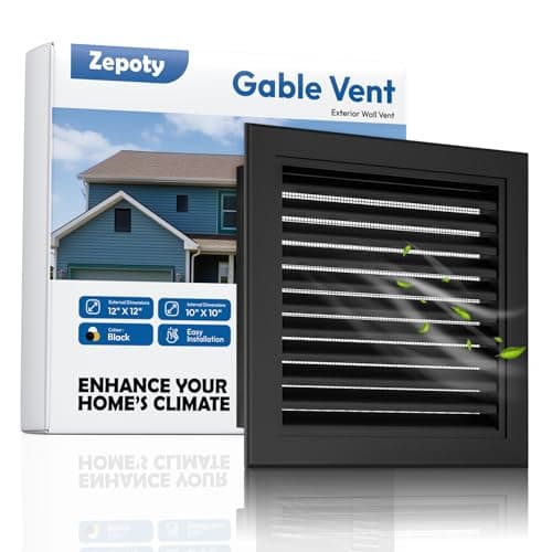 Zepoty Aluminum Gable Vent with Screen, 12 in