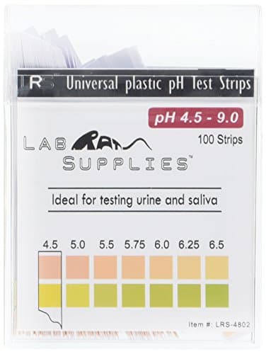 Plastic pH Test Strips Universal pH Test Strips, 4.5 to 9.0, 100 strips