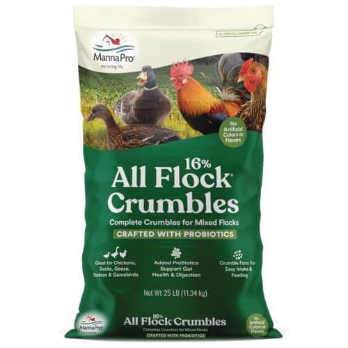 Manna Pro 16% All Flock Crumbles with Probiotics, 25 lb