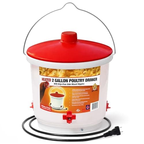 Farm Innovators HB-60P Heated Poultry Drinker, 2 Gallon