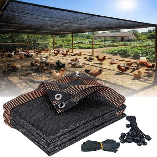 Chicken Coop Sun Shade Net 90% UV Block Shade Cloth, 11.5 x 6.6 ft