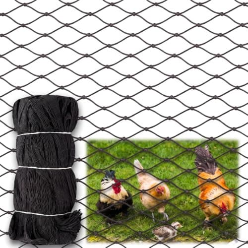 Yoojahow Knotted Aviary Netting, 25 x 25 ft, 2 in mesh