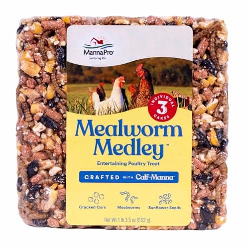 Manna Pro Mealworm Medley Cake Poultry Treat, 19.5 oz