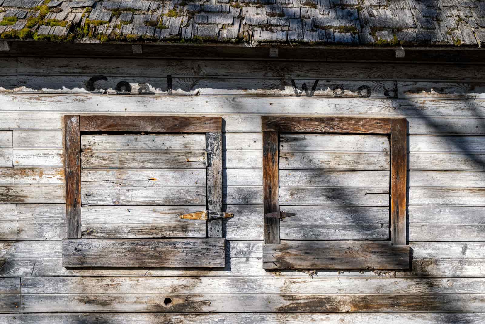 Light coming through a barn window opening